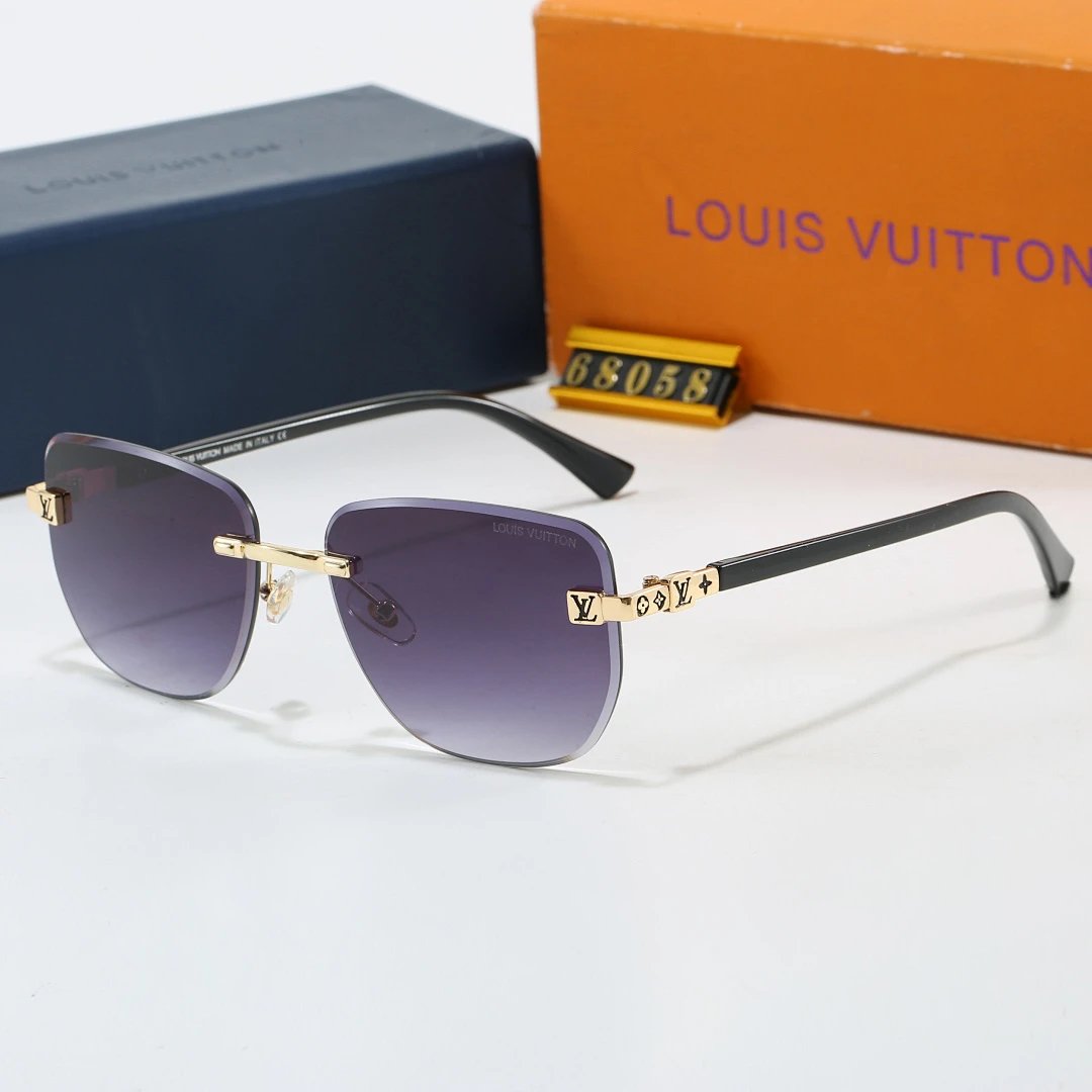 Louis Vuitton Brown Tinted Lens Square Sunglasses, Polished Frame Style 35