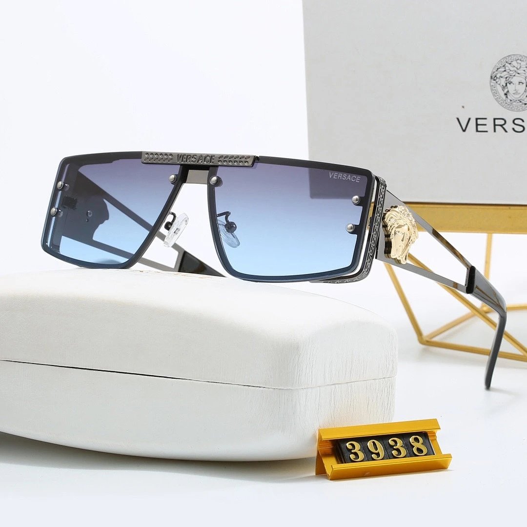 Versace Gray Tinted Lens Square Sunglasses, Polished Frame Style 10
