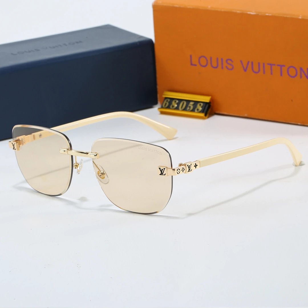 Louis Vuitton Brown Tinted Lens Square Sunglasses, Polished Frame Style 38