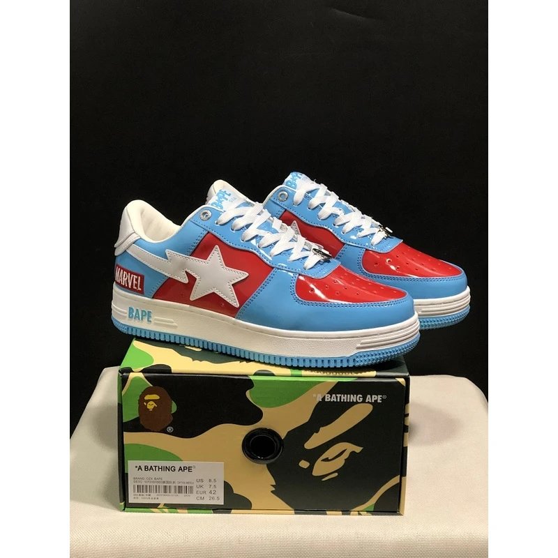 BAPE STA Low Top Sneakers low-top Red Blue - Style 21