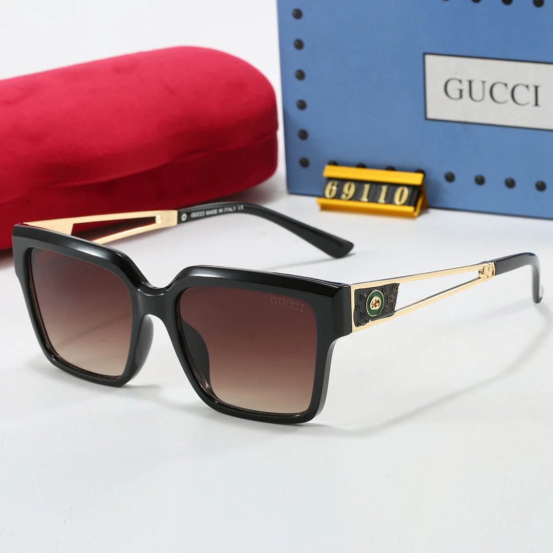 Gucci Tinted Lens Square Sunglasses, Polished Frame Style 07
