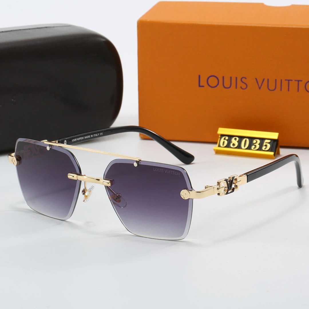 Louis Vuitton Brown Tinted Lens Square Sunglasses, Polished Frame Style 16