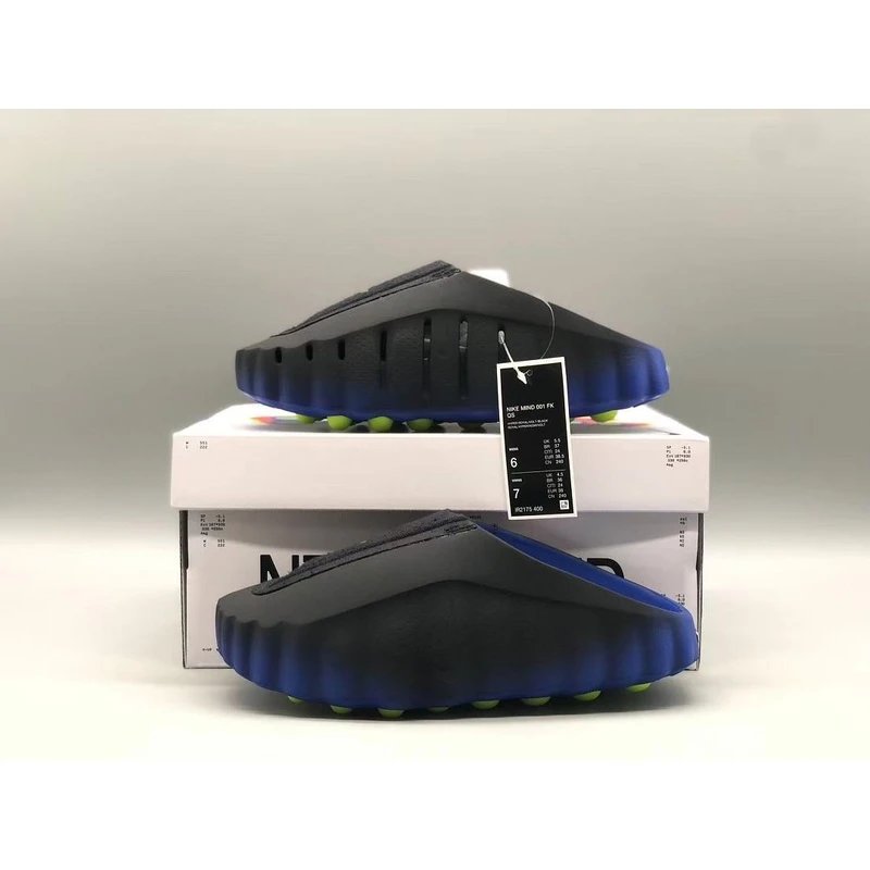 Nike Mind 001 Flyknit QS Slides - Black Orange Gradient Style 14