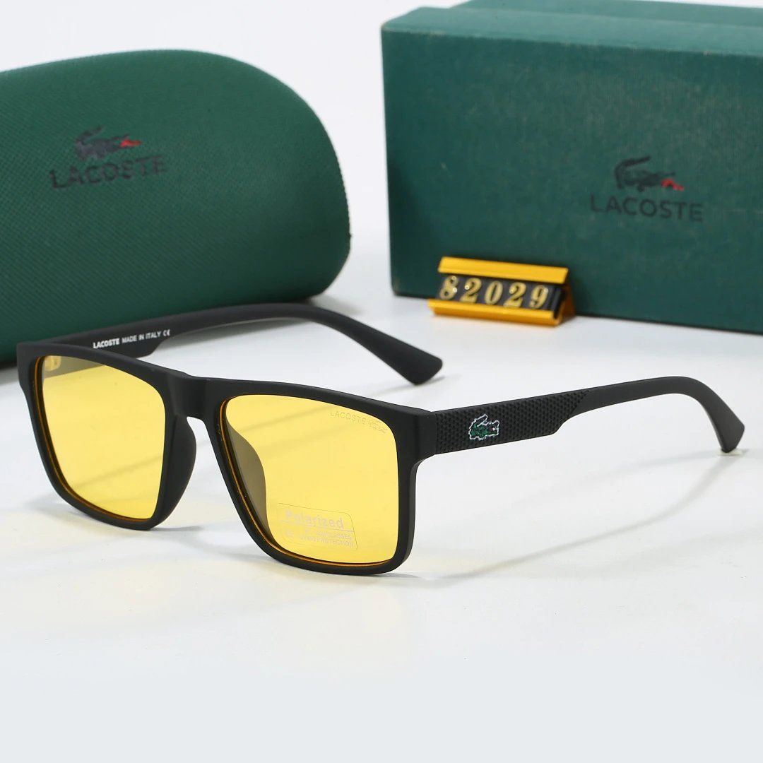 Lacoste Green Tinted Lens Square Sunglasses, Polished Frame Style 05