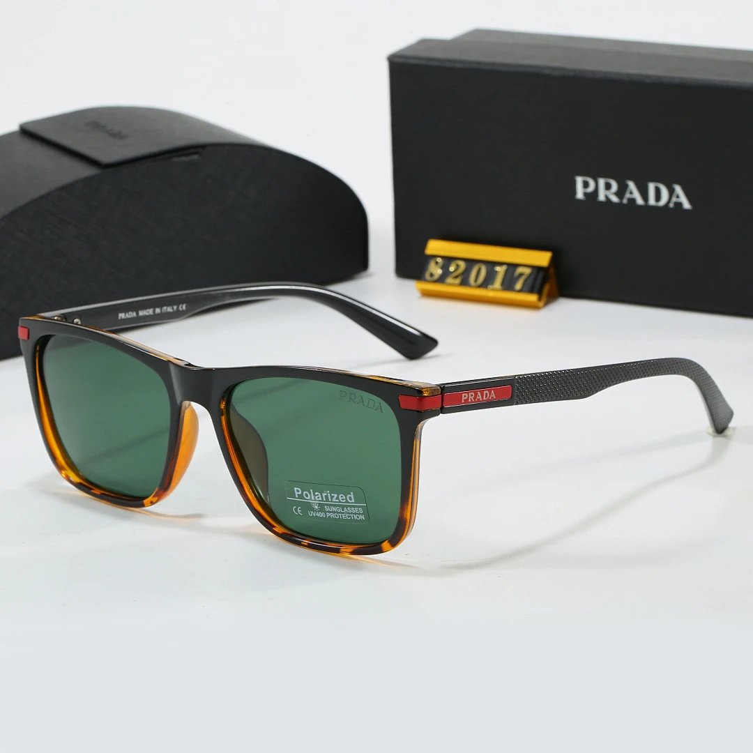 Prada Black Tinted Lens Square Sunglasses, Polished Frame Style 06