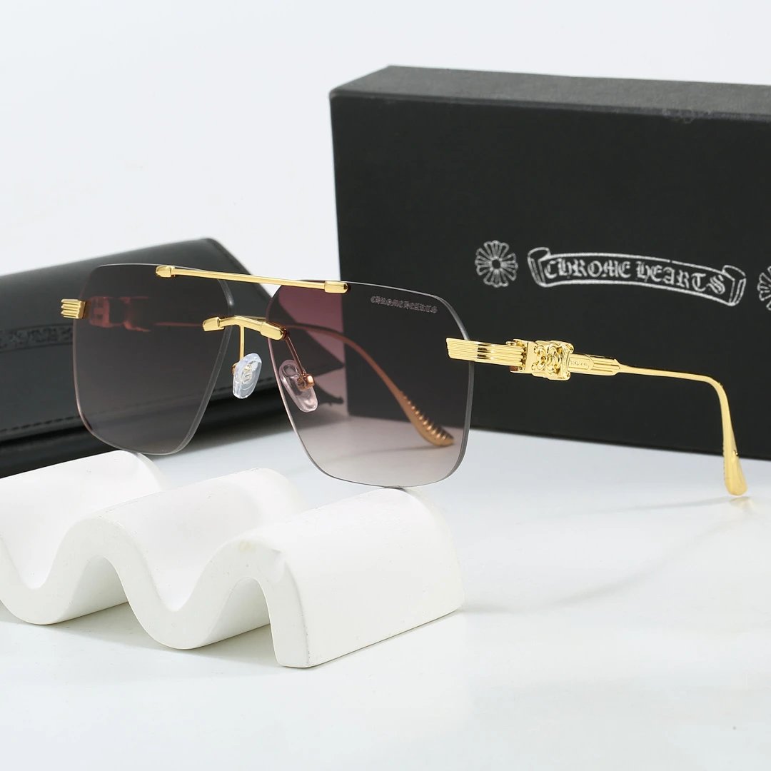 Chrome Hearts Black Tinted Lens Square Sunglasses, Polished Frame Style 05