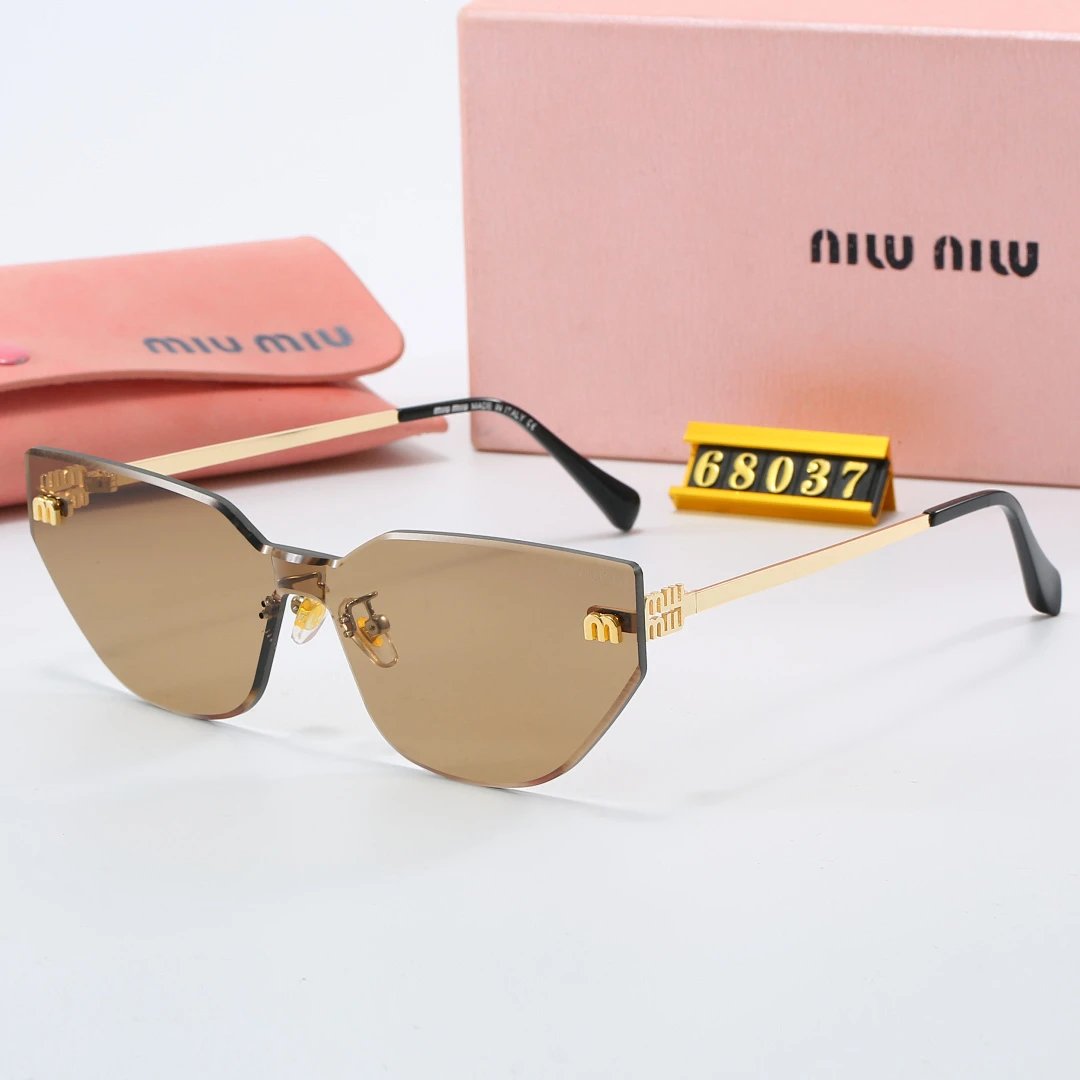 Miu Miu Brown Tinted Lens Square Sunglasses, Polished Frame Style 11