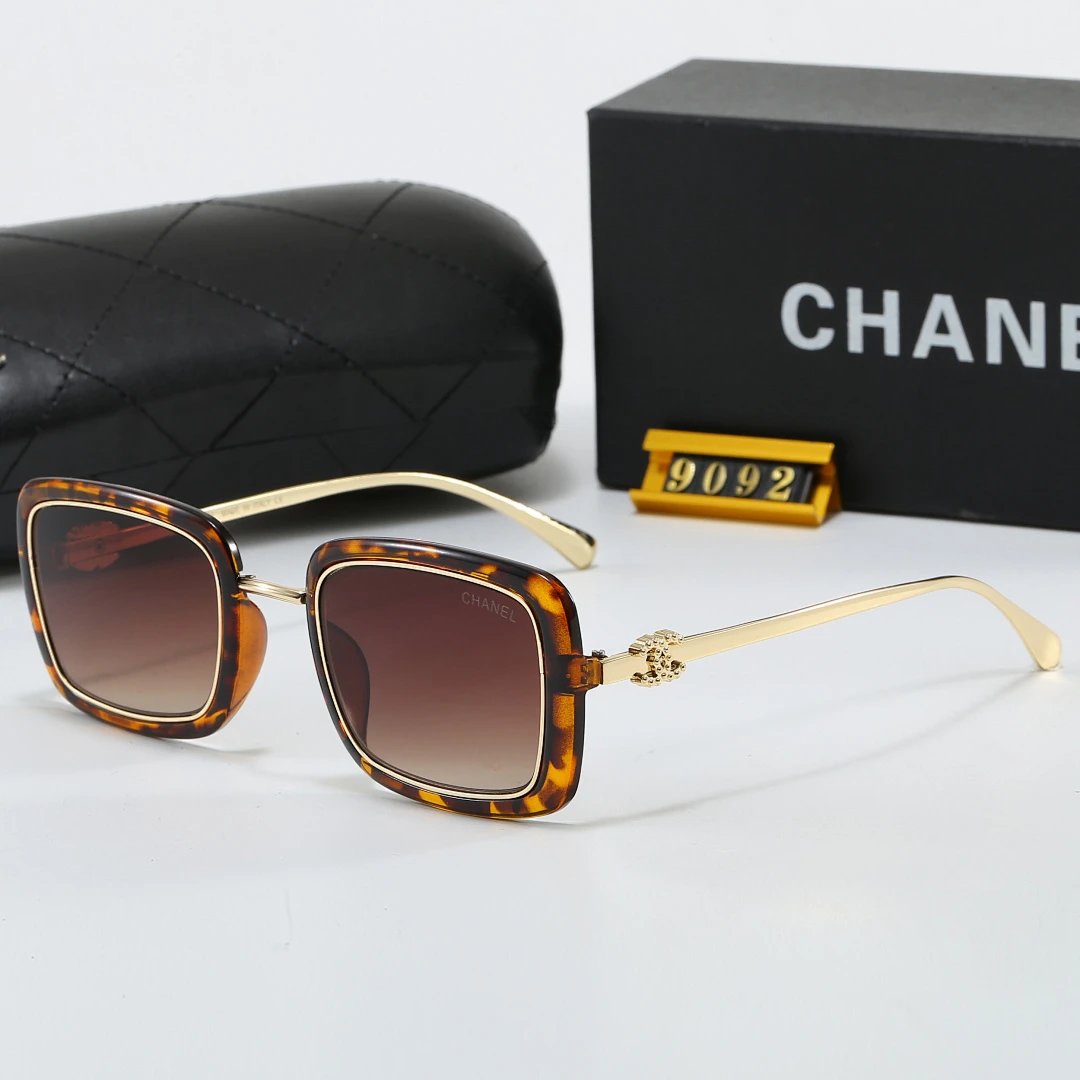 Chanel Black Tinted Lens Square Sunglasses, Polished Frame Style 20