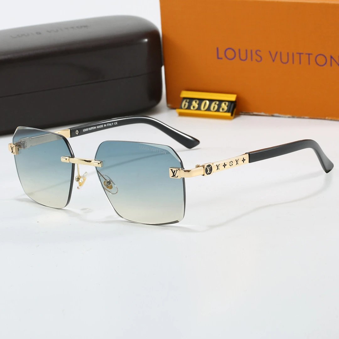 Louis Vuitton Brown Tinted Lens Square Sunglasses, Polished Frame Style 32