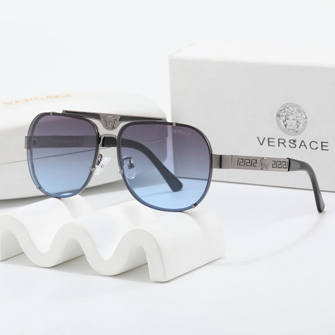 Versace Black Tinted Lens Square Sunglasses, Polished Frame Style 05