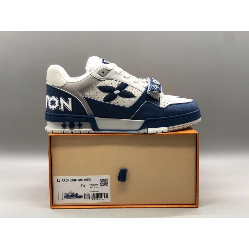 Trainer Low Top Sneakers   round toe lace-up low-top Blue - Style 35