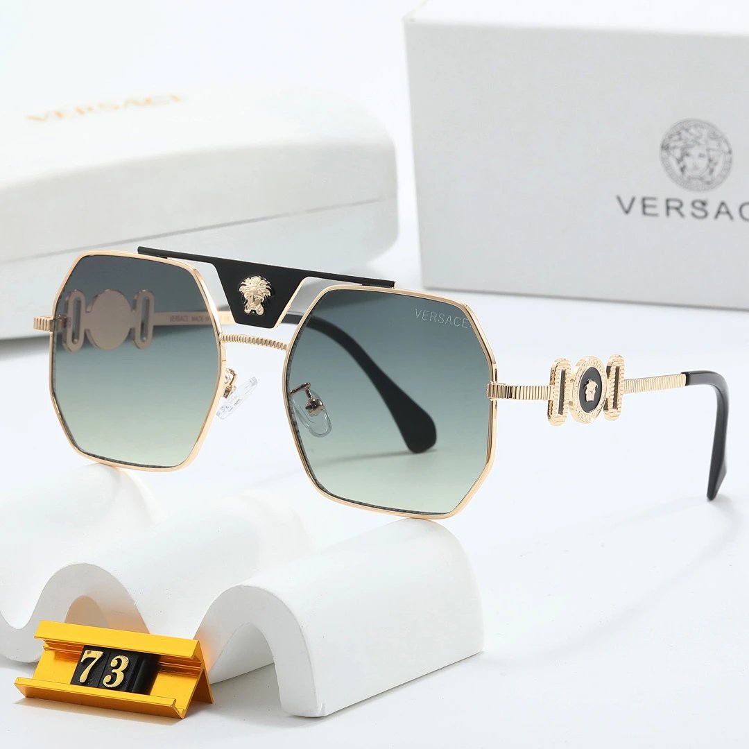 Versace Gray Tinted Lens Square Sunglasses, Polished Frame Style 26
