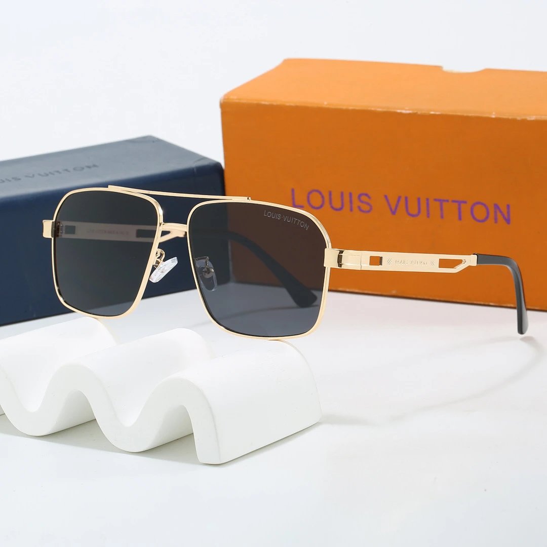 Louis Vuitton Brown Tinted Lens Square Sunglasses, Polished Frame Style 12