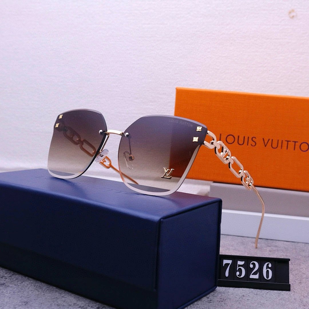 Louis Vuitton Tinted Lens Square Sunglasses, Polished Frame Style 26