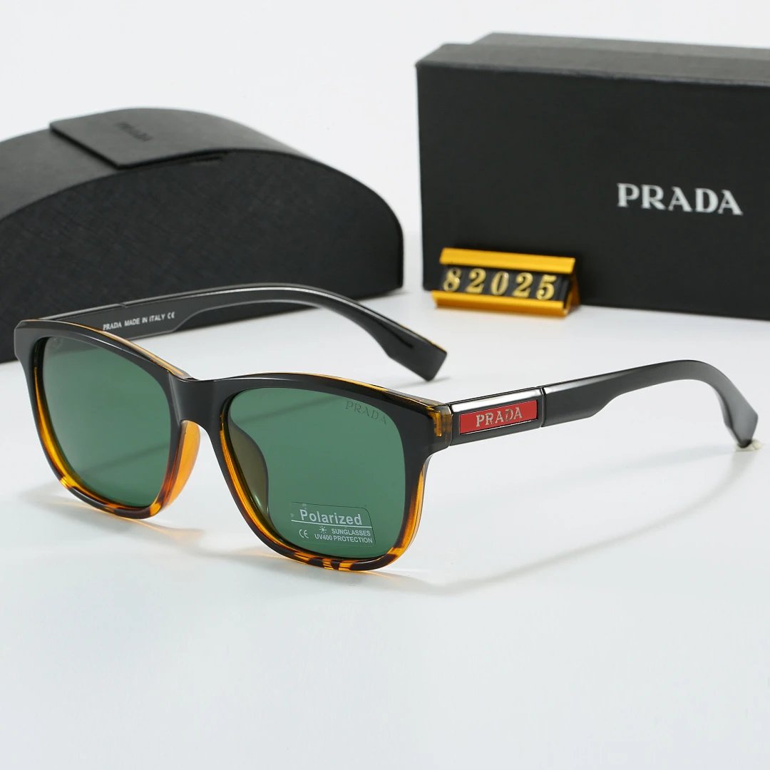Prada Black Tinted Lens Square Sunglasses, Polished Frame Style 16