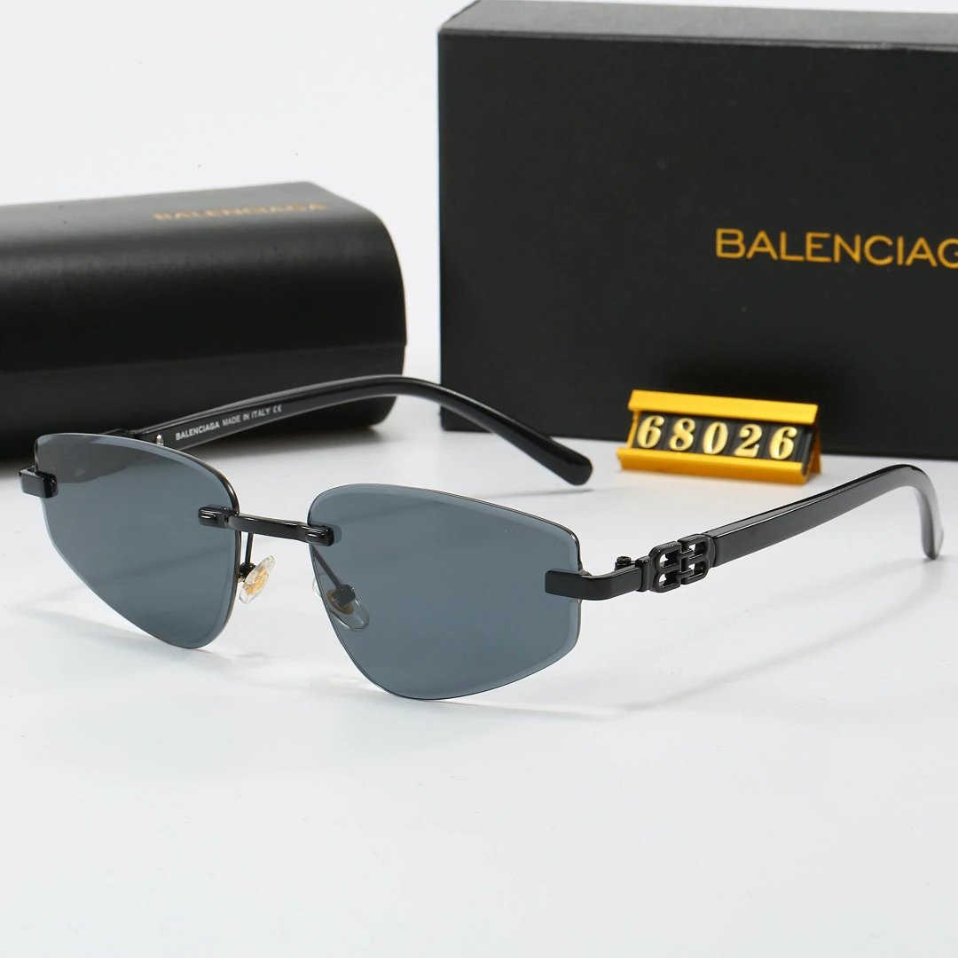 Balenciaga Black Tinted Lens Designer Sunglasses, Polished Frame Style 04