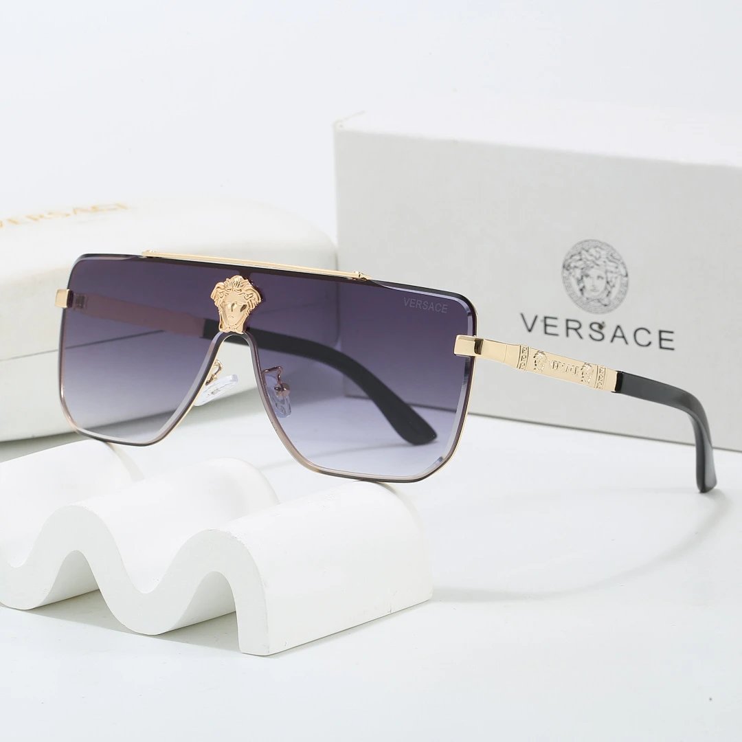 Versace Gray Tinted Lens Square Sunglasses, Polished Frame Style 09
