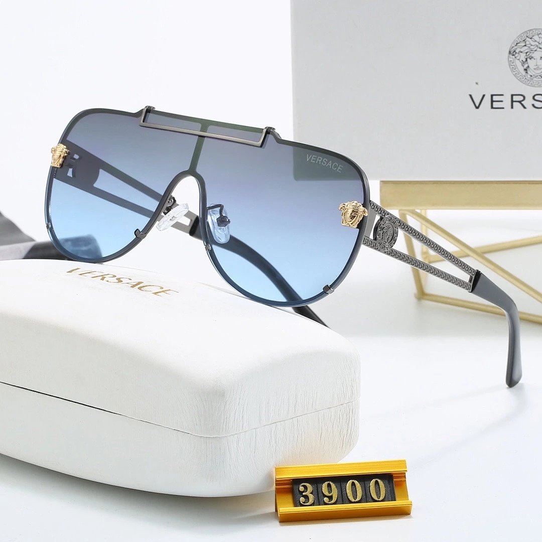 Versace Gray Tinted Lens Square Sunglasses, Polished Frame Style 15
