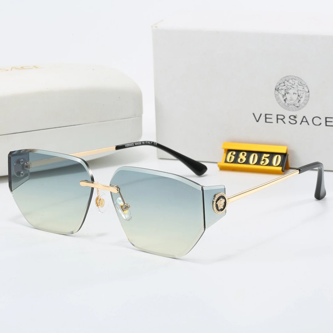 Versace Gray Tinted Lens Square Sunglasses, Polished Frame Style 13