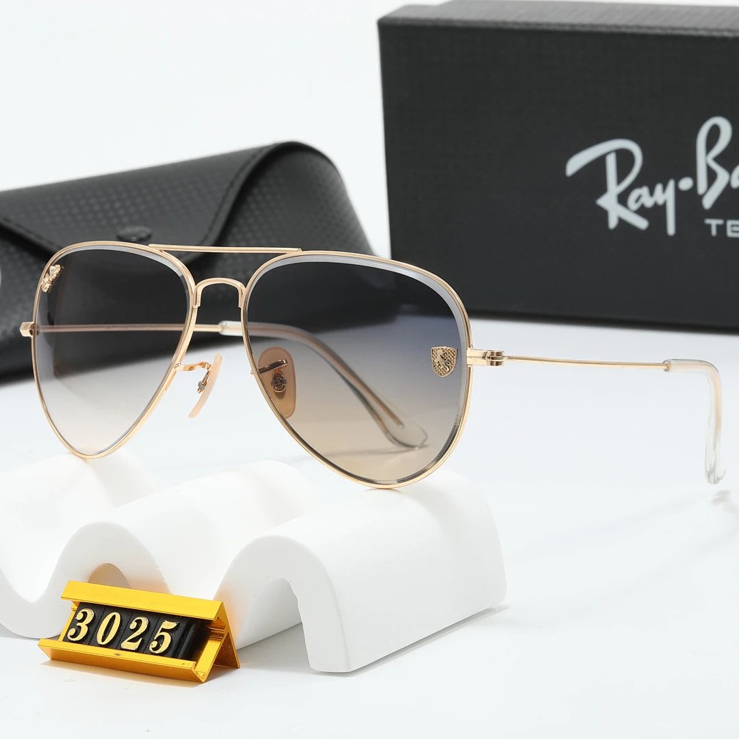 Ray-Ban Black Tinted Lens Metal Frame Sunglasses, Classic Style 03