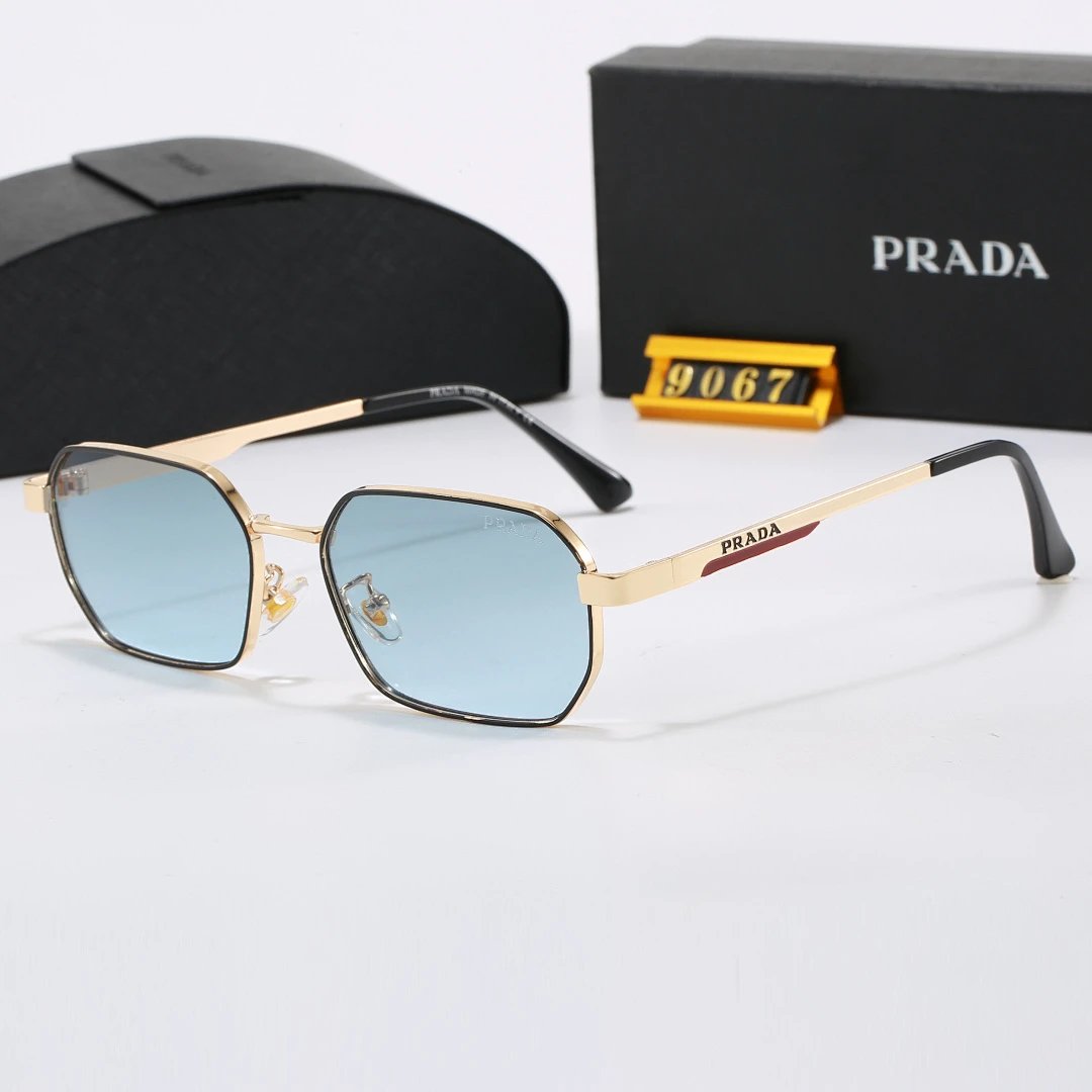 Prada Black Tinted Lens Square Sunglasses, Polished Frame Style 16
