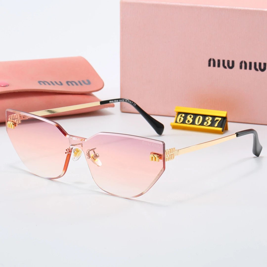 Miu Miu Brown Tinted Lens Square Sunglasses, Polished Frame Style 09
