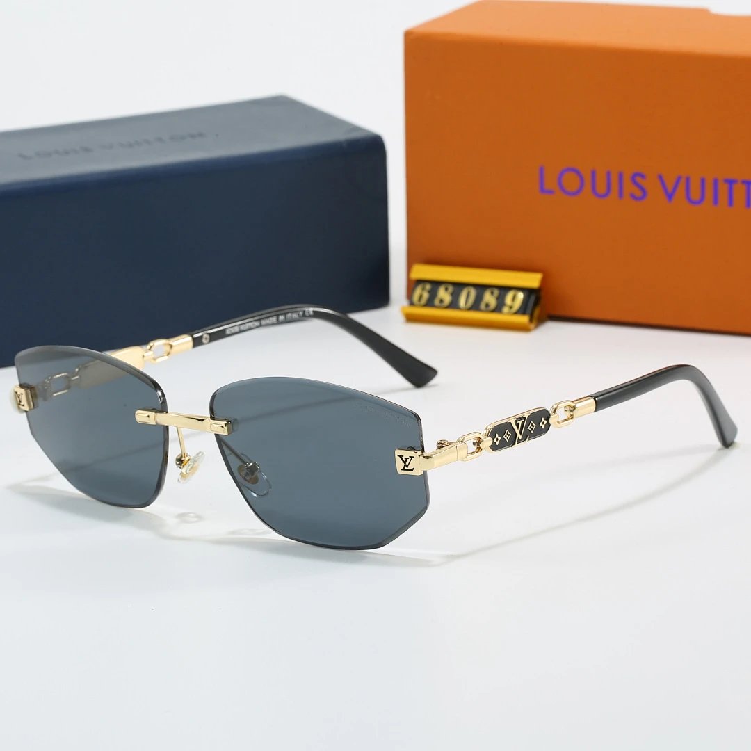 Louis Vuitton Tinted Lens Square Sunglasses, Polished Frame Style 15
