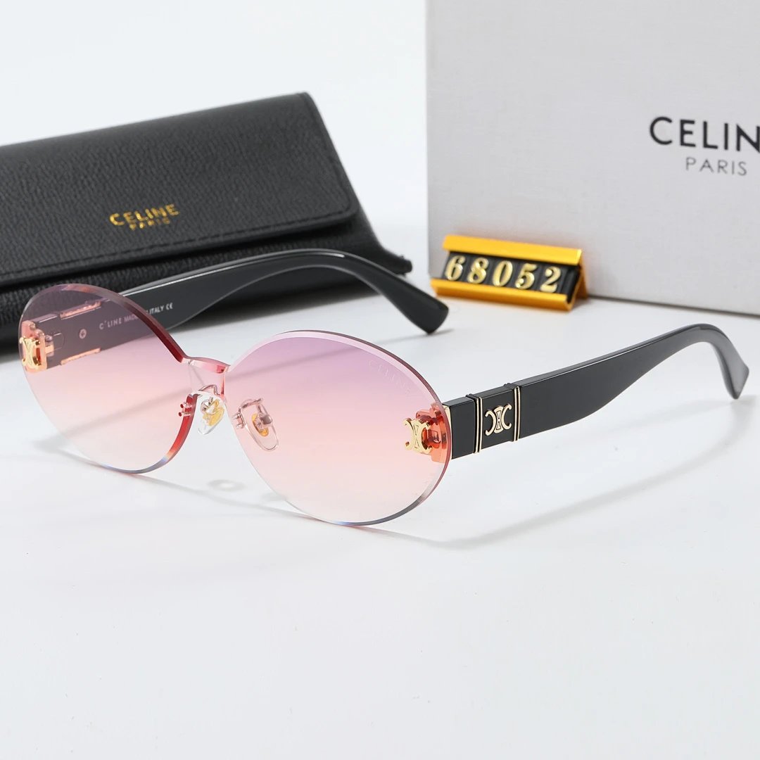 Celine Black Tinted Lens Square Sunglasses, Polished Frame Style 08