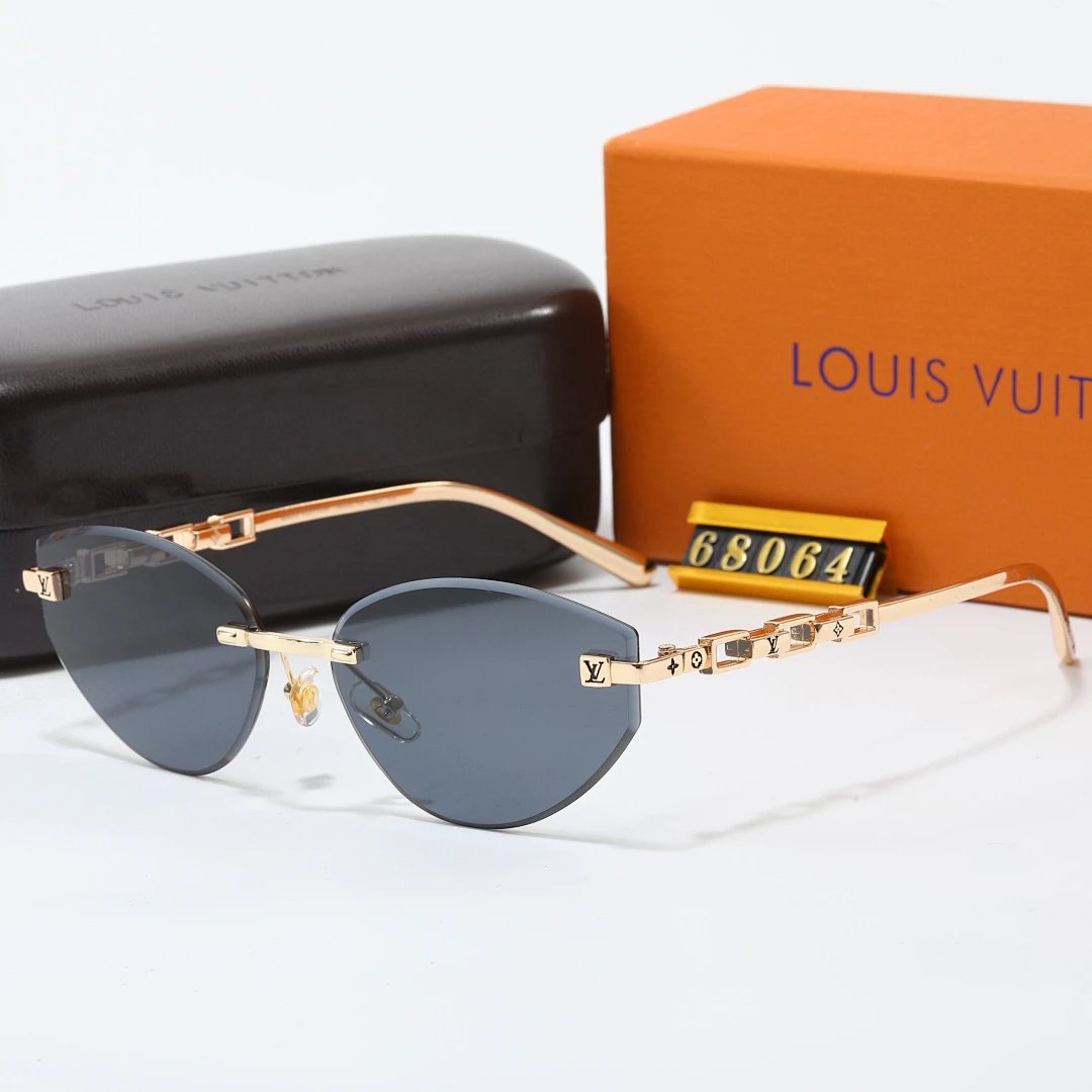 Louis Vuitton Brown Tinted Lens Square Sunglasses, Polished Frame Style 30