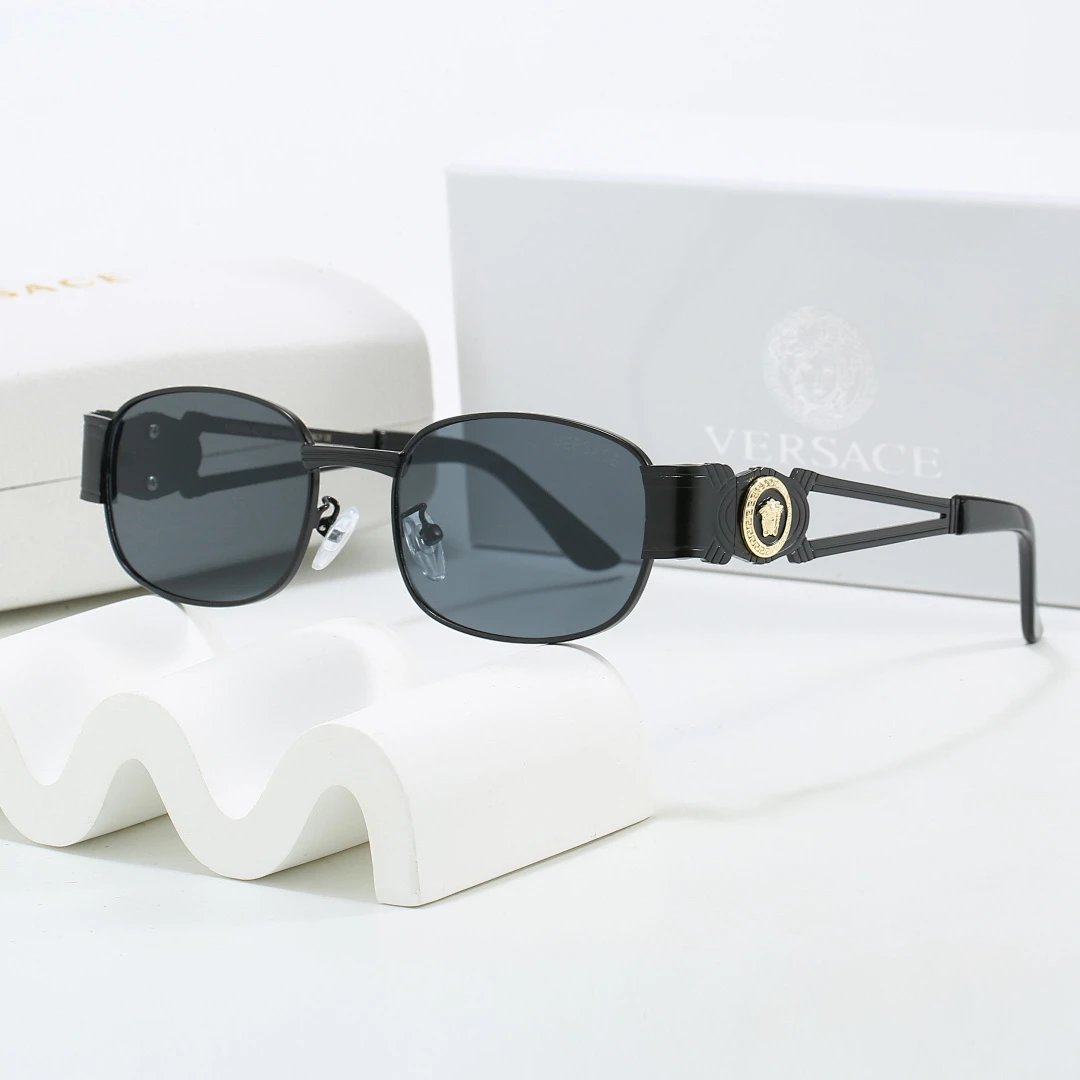 Versace Gray Tinted Lens Square Sunglasses, Polished Frame Style 21