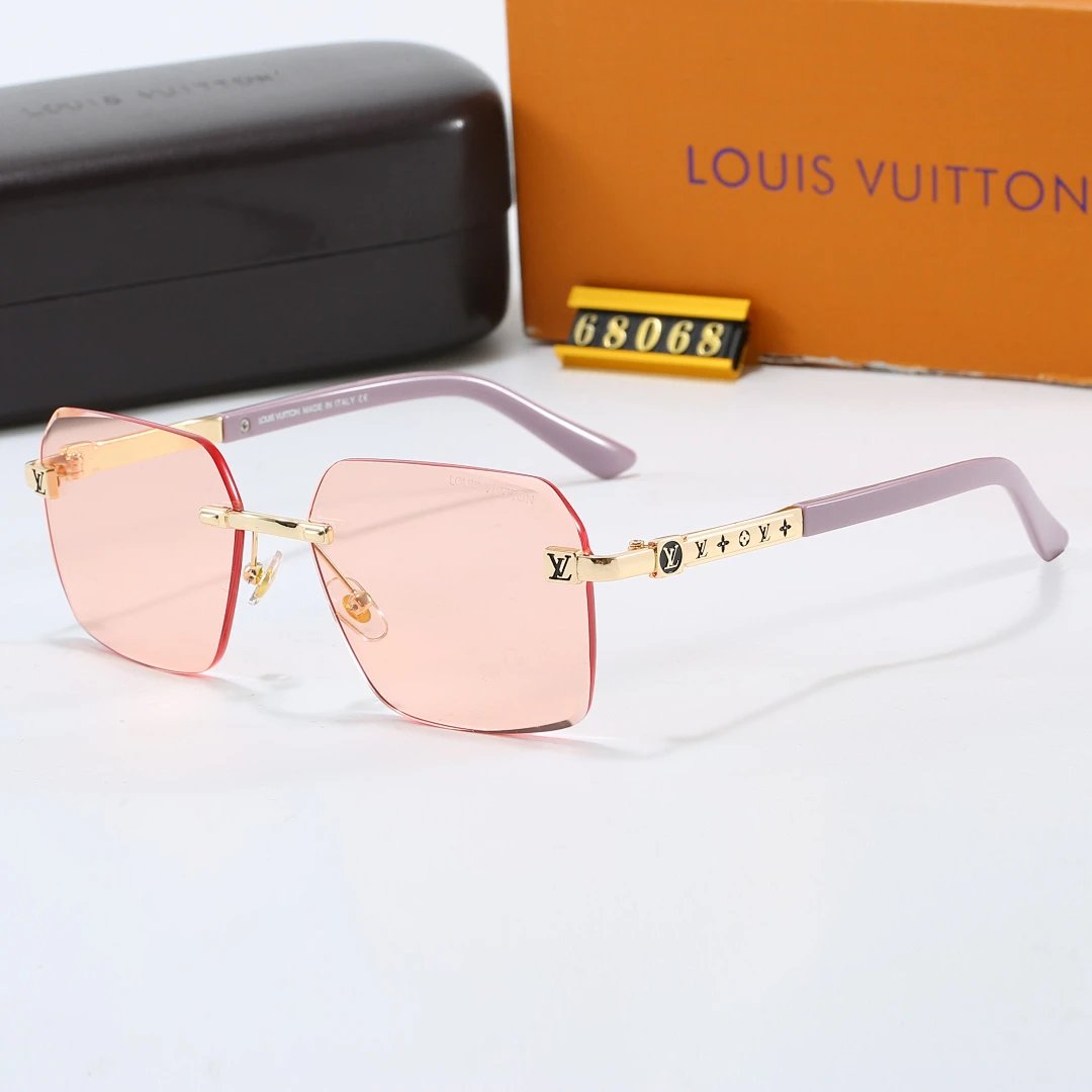 Louis Vuitton Brown Tinted Lens Square Sunglasses, Polished Frame Style 28