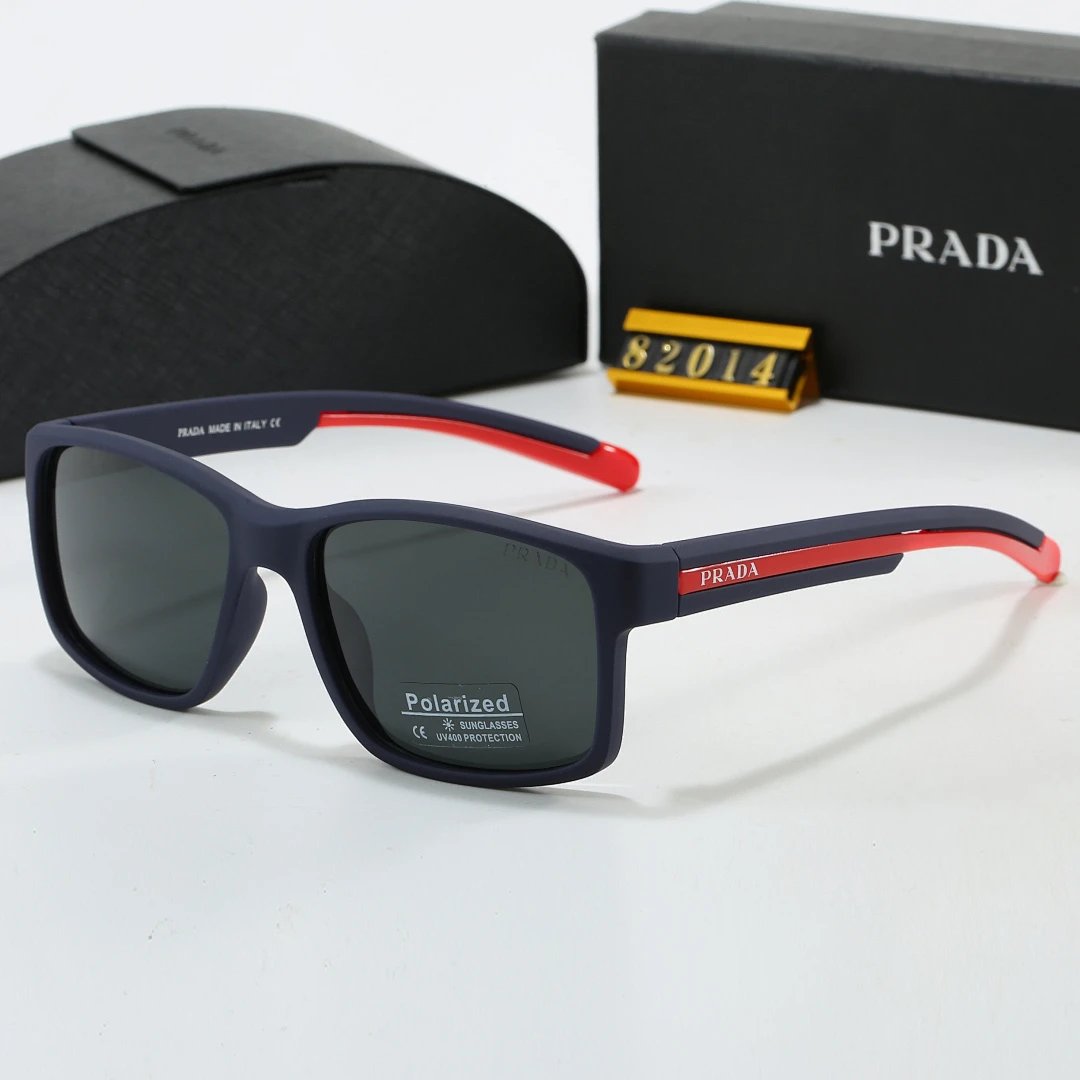 Prada Black Tinted Lens Square Sunglasses, Polished Frame Style 27
