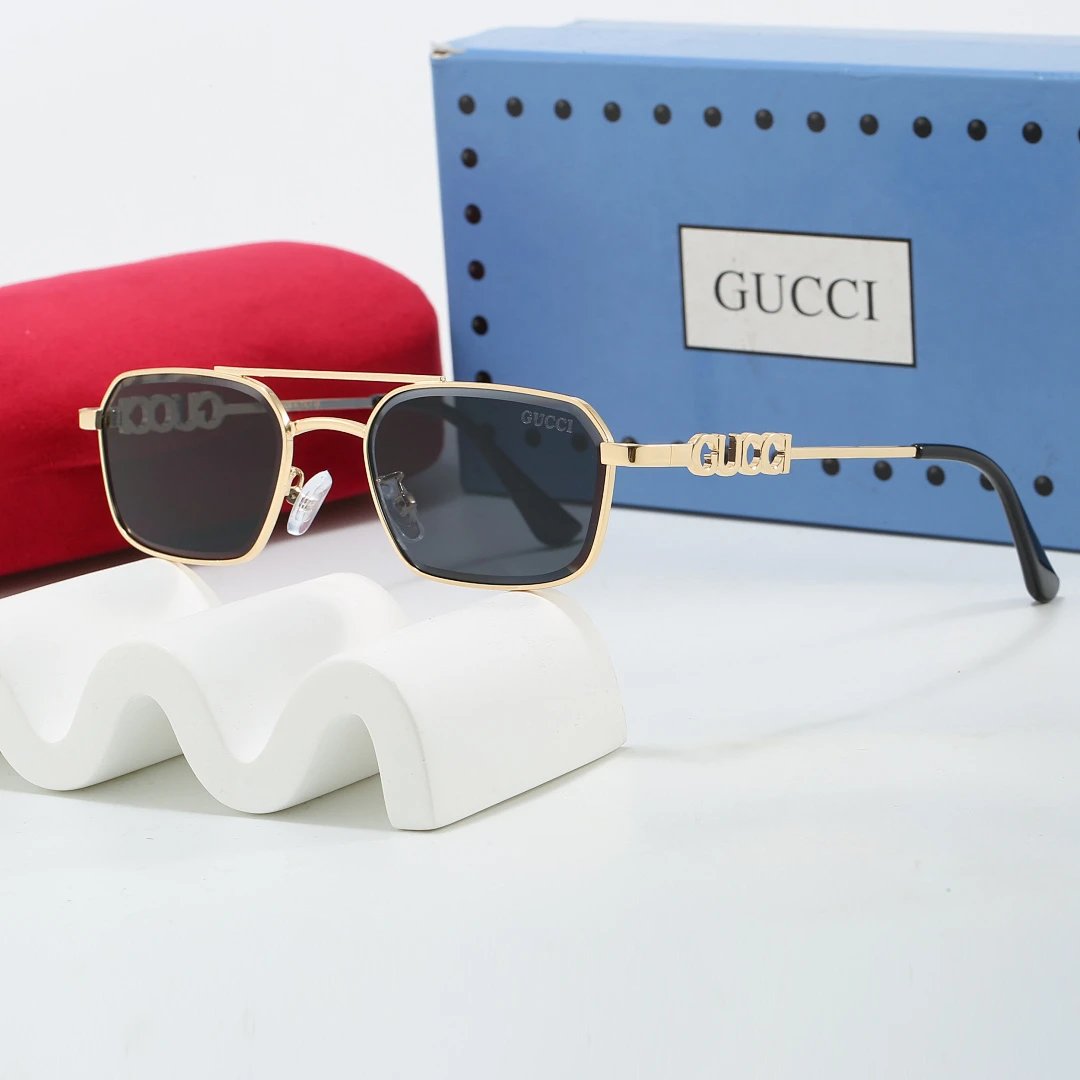 Gucci Tinted Lens Square Sunglasses, Polished Frame Style 23