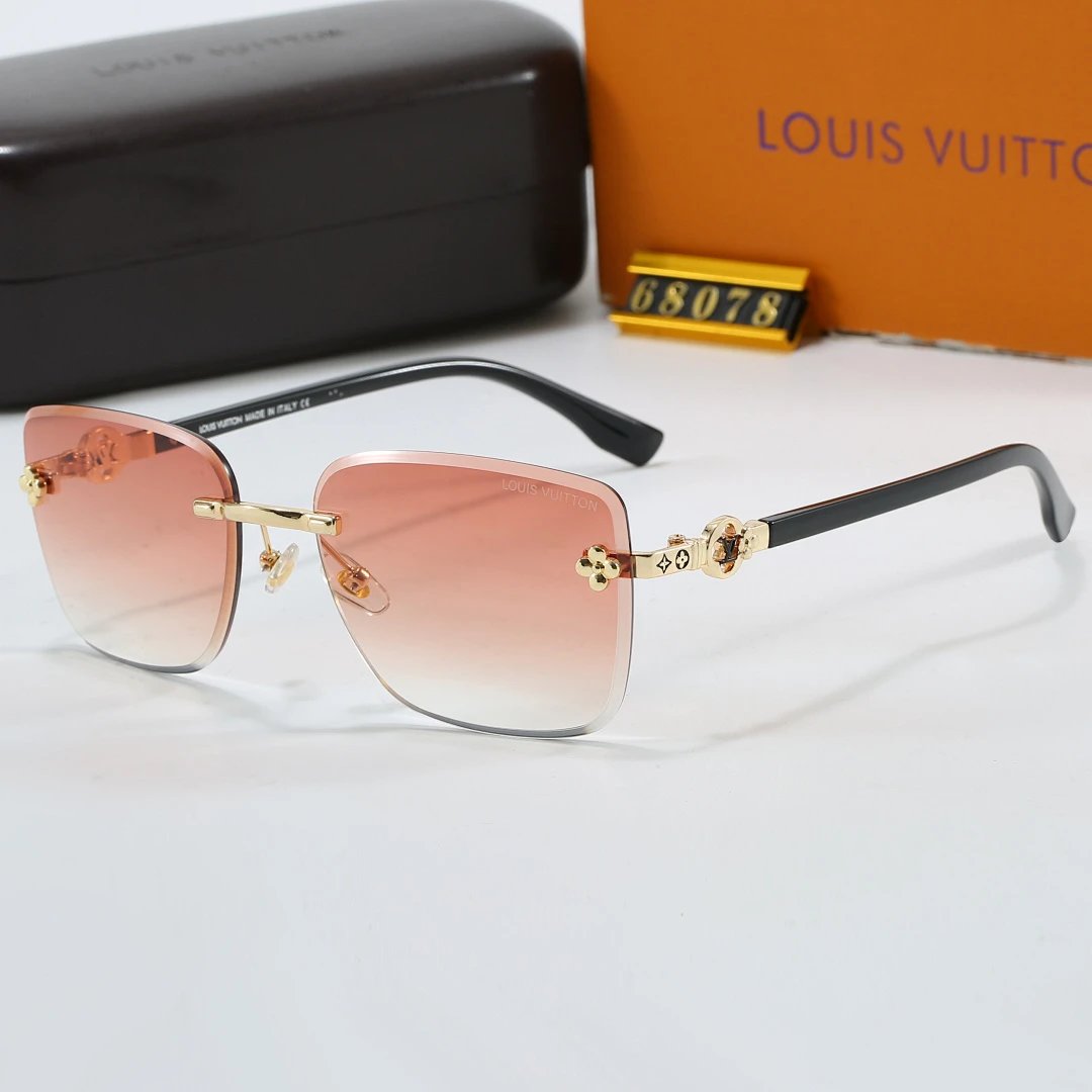 Louis Vuitton Tinted Lens Square Sunglasses, Polished Frame Style 13