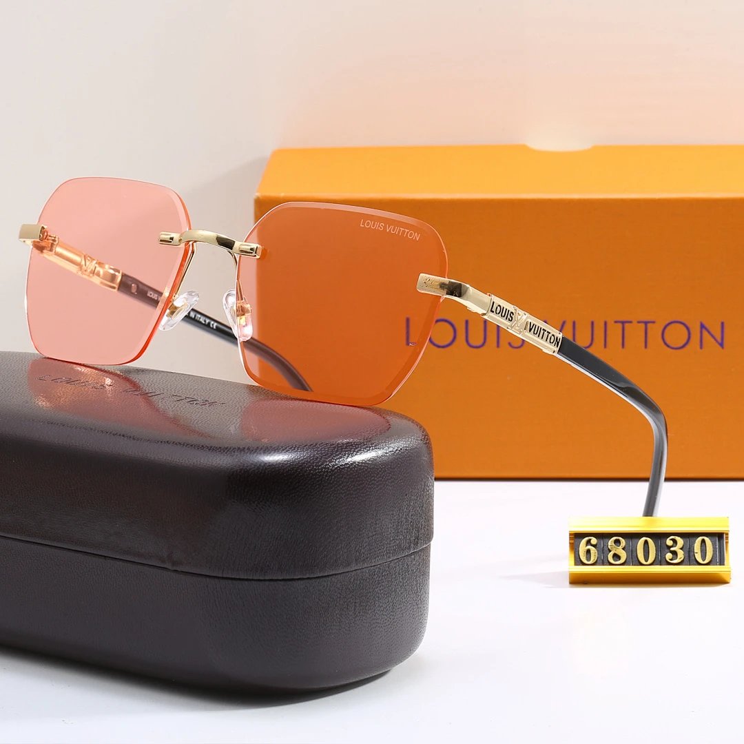 Louis Vuitton Brown Tinted Lens Square Sunglasses, Polished Frame Style 28