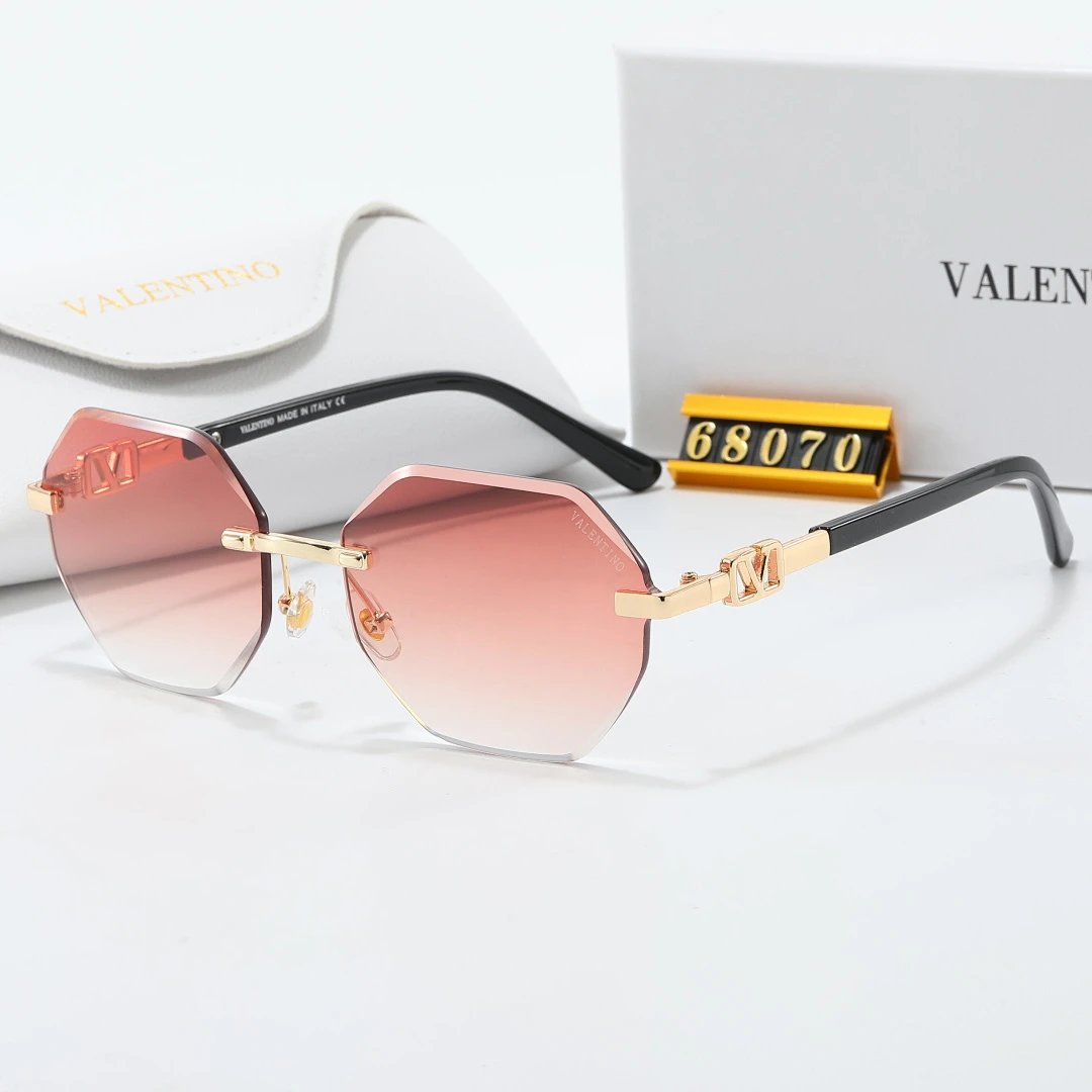 Valentino Brown Tinted Lens Square Sunglasses, Polished Frame Style 04