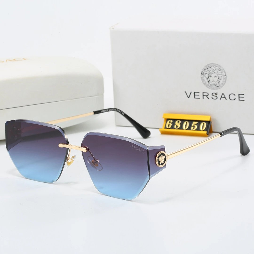 Versace Gray Tinted Lens Square Sunglasses, Polished Frame Style 12