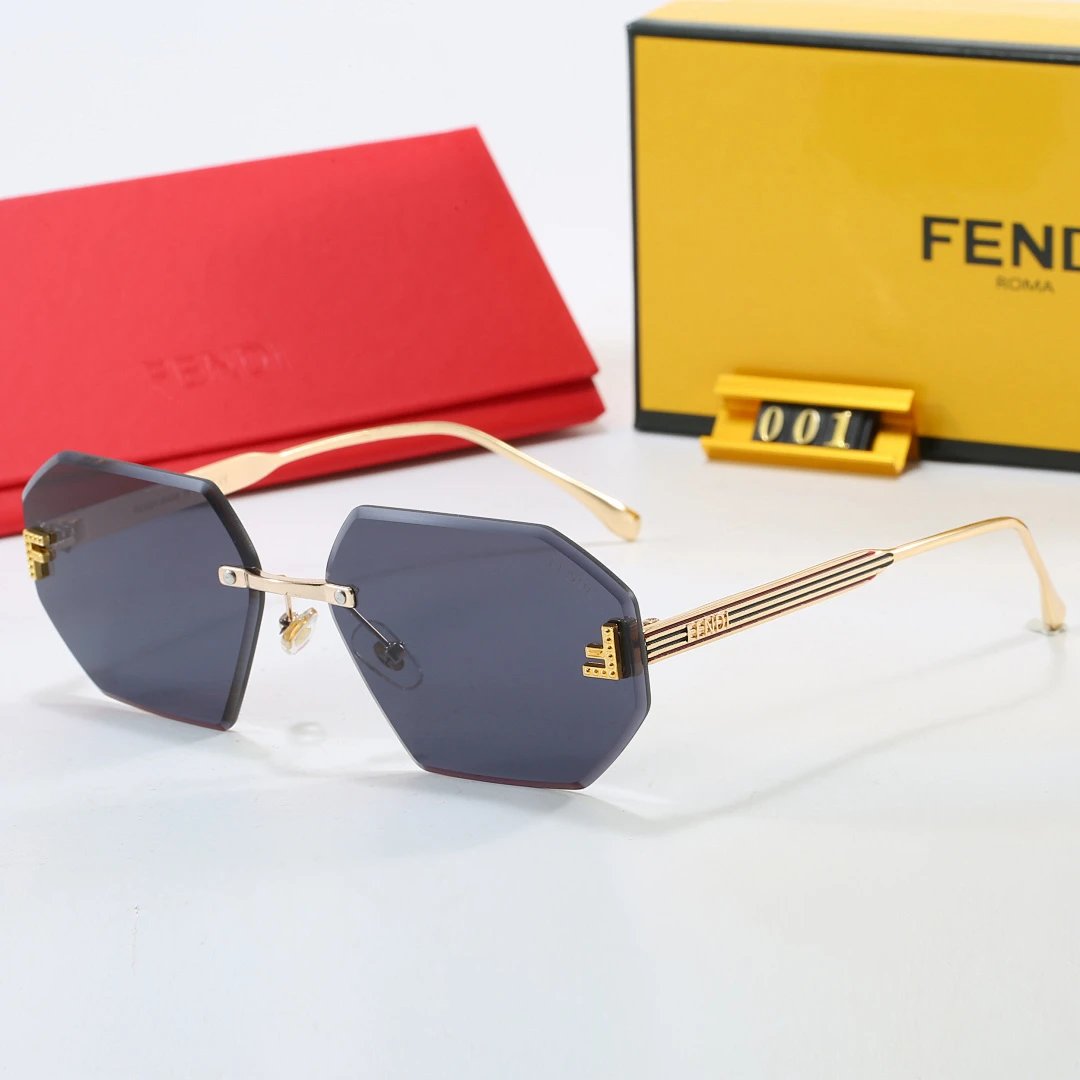 Fendi Brown Tinted Lens Square Sunglasses, Polished Frame Style 08