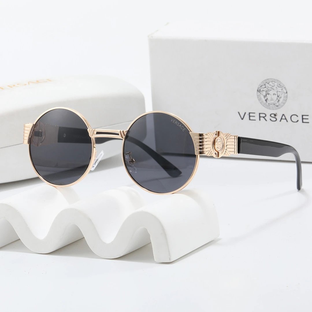 Versace Gray Tinted Lens Square Sunglasses, Polished Frame Style 15