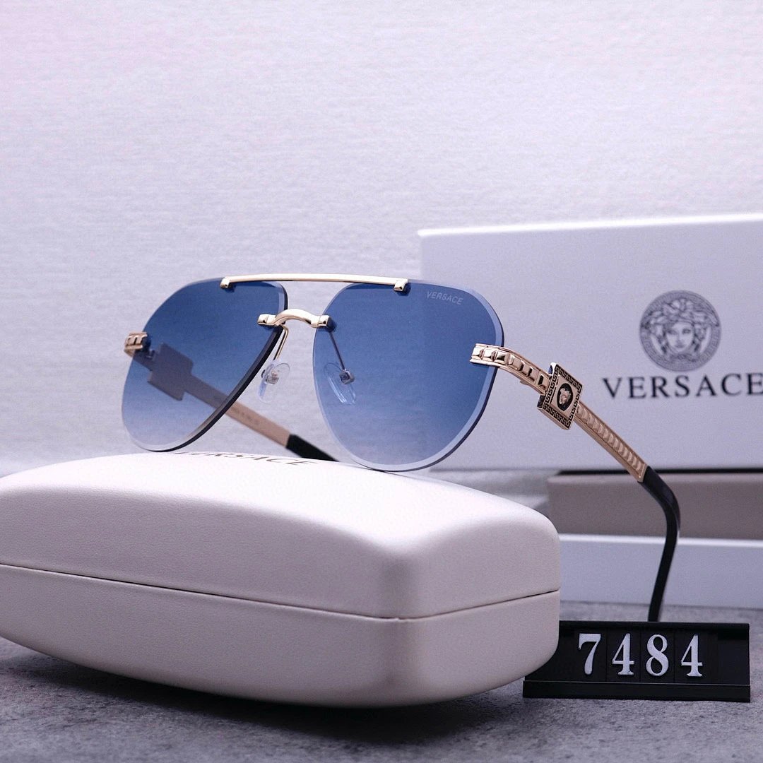 Versace Black Tinted Lens Square Sunglasses, Polished Frame Style 05