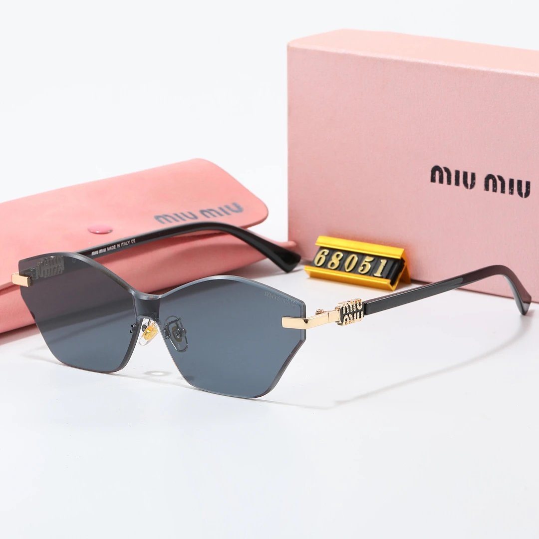Miu Miu Gray Tinted Lens Square Sunglasses, Polished Frame Style 10