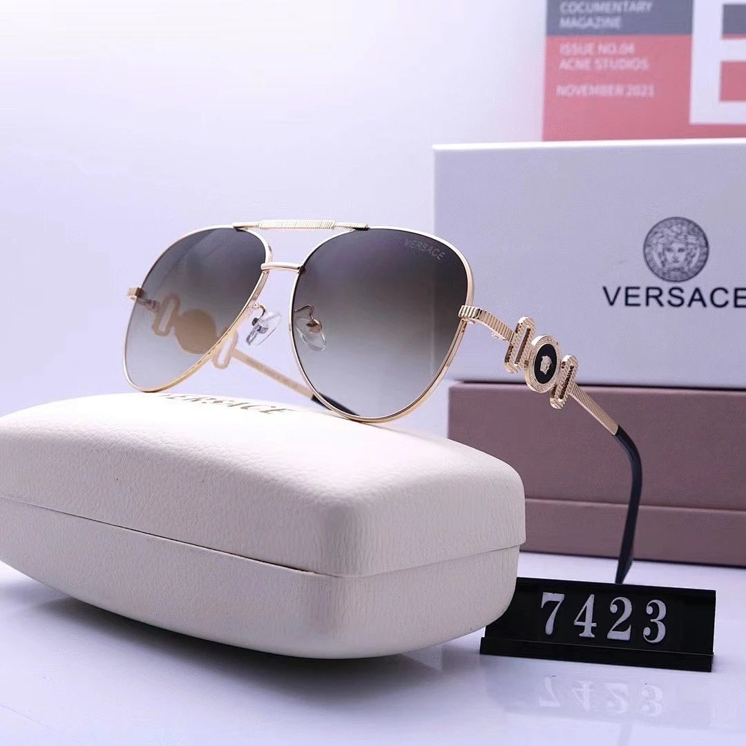 Versace Black Tinted Lens Square Sunglasses, Polished Frame Style 02