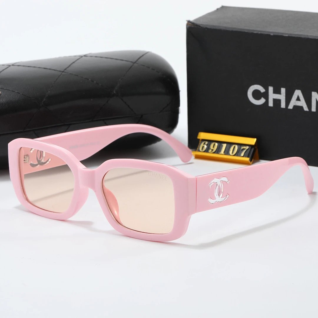 Chanel Black Tinted Lens Square Sunglasses, Polished Frame Style 09