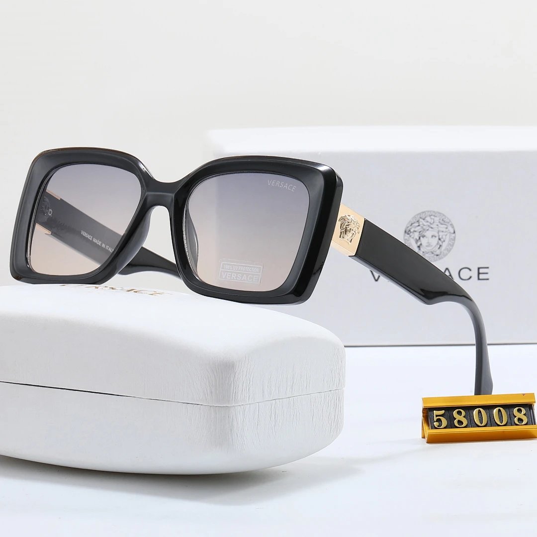Versace Black Tinted Lens Square Sunglasses, Polished Frame Style 24