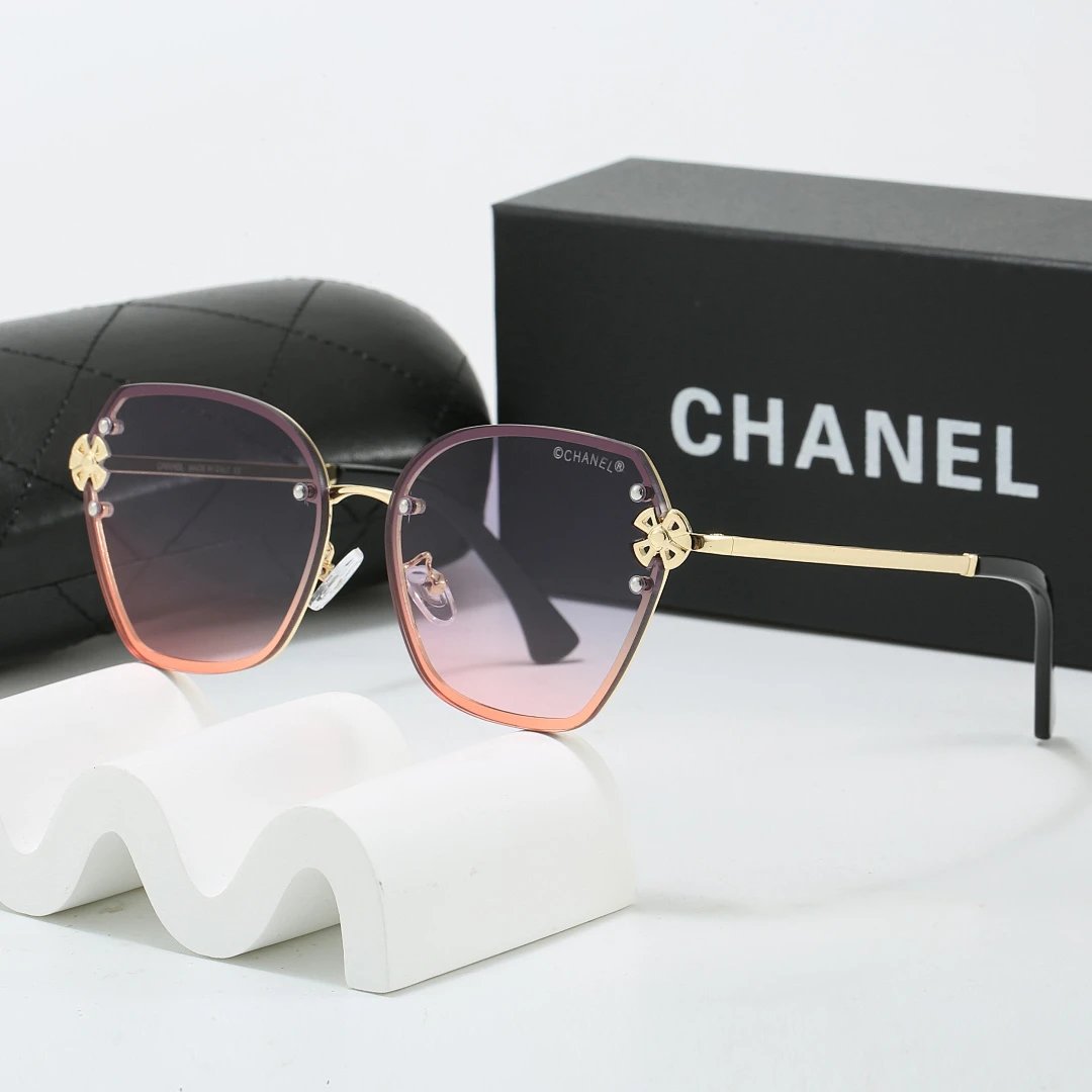 Chanel Black Tinted Lens Square Sunglasses, Polished Frame Style 23