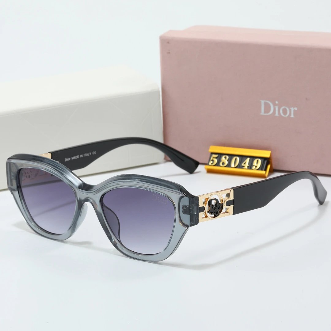 Dior Gray Tinted Lens Square Sunglasses, Polished Frame Style 26