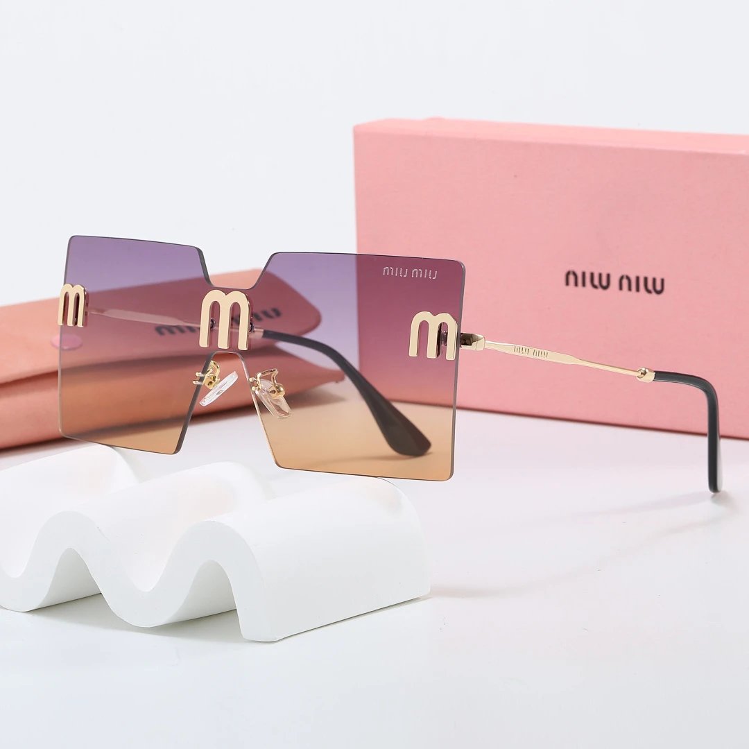 Miu Miu Brown Tinted Lens Square Sunglasses, Polished Frame Style 16