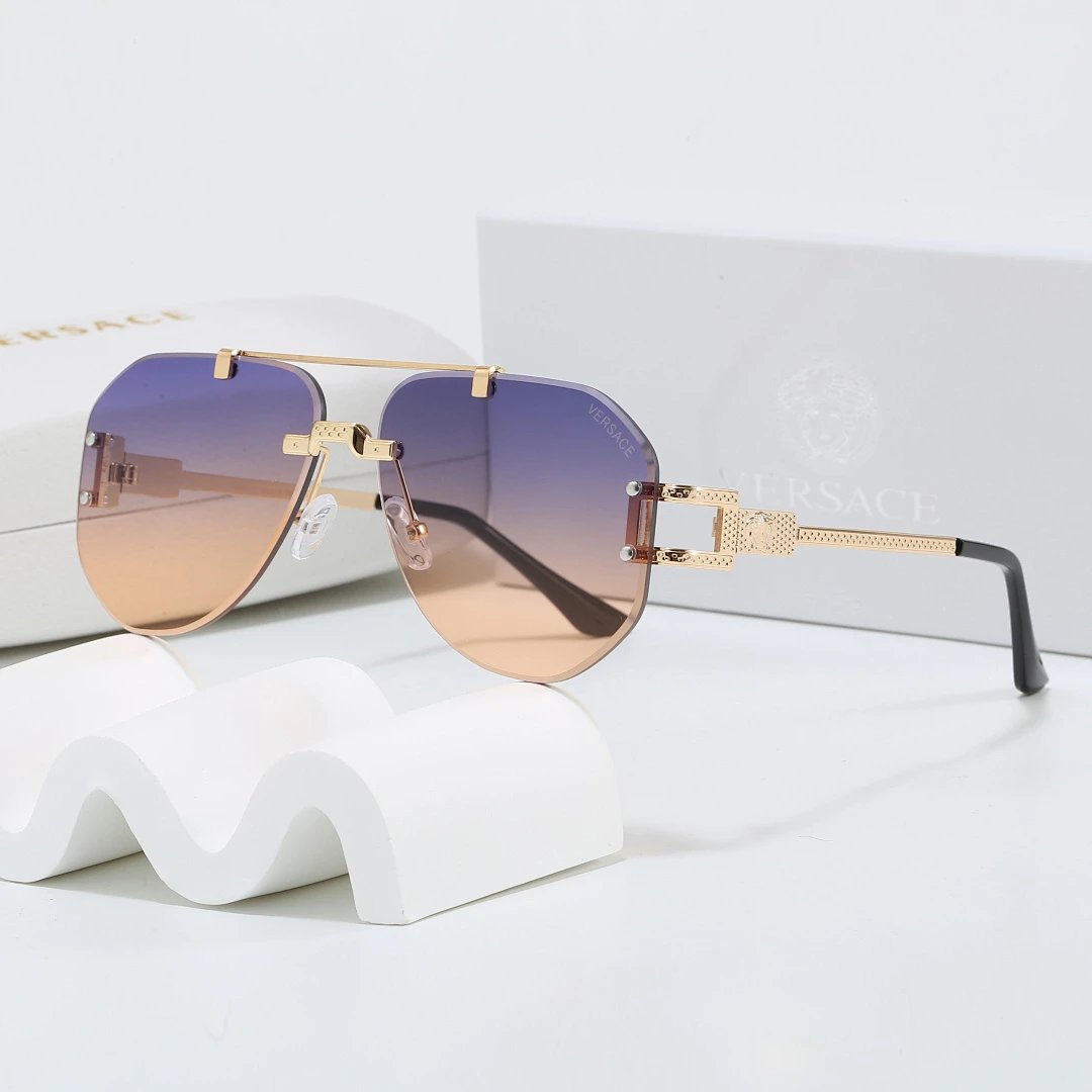 Versace Gray Tinted Lens Square Sunglasses, Polished Frame Style 15