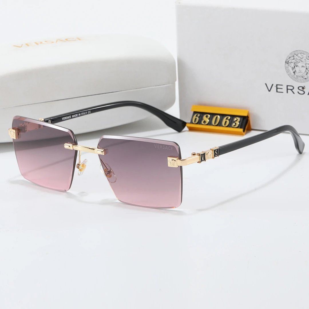 Versace Tinted Lens Square Sunglasses, Polished Frame Style 10
