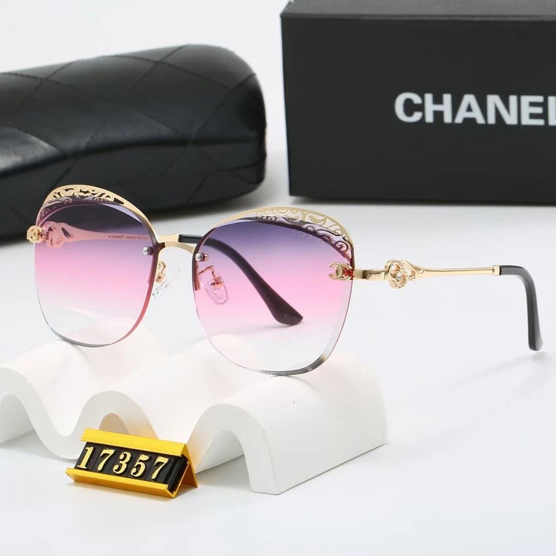 Chanel Black Tinted Lens Square Sunglasses, Polished Frame Style 04